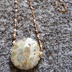 Abalone shell mini crossbody sturdy zipper purse